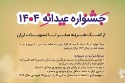  وام عیدانه 1404 بانک رفاه/ وام 100 میلیون تومانی برای 400 نفر