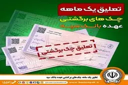 تعلیق یک ماهه چک‌های برگشتی بانک سپه