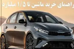 راهنمای خرید خودرو با ۱.۵ میلیارد تومان 