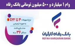 وام ۱.۵ میلیاردی طرح حرکت بانک رفاه / شرایط دریافت وام حرکت  با سود ۴ درصد اعلام شد 