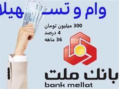 شرایط  وام قرض الحسنه 300/000/000  تومانی با کارمزد 4 درصد بانک ملت