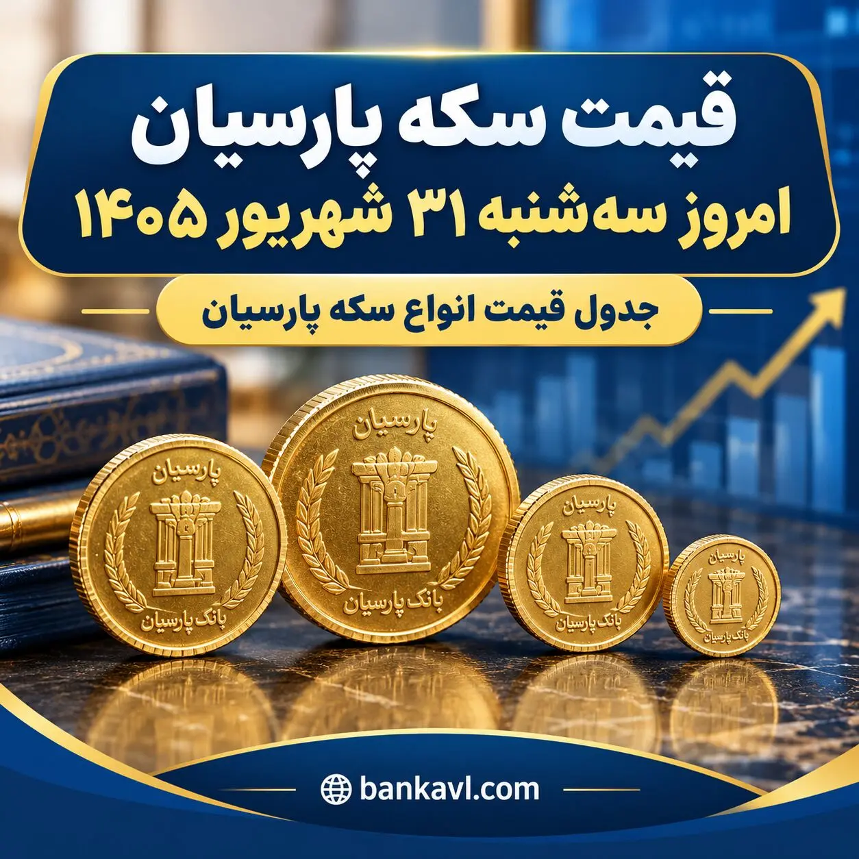 قیمت سکه پارسیان امروز سه‌شنبه ۳۱ شهریور ۱۴۰۵ + جدول قیمت‌ها