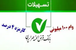 شرایط وام ۱۰۰,۰۰۰,۰۰۰ میلیونی بانک مهر ایران / کارمزد 4 درصد