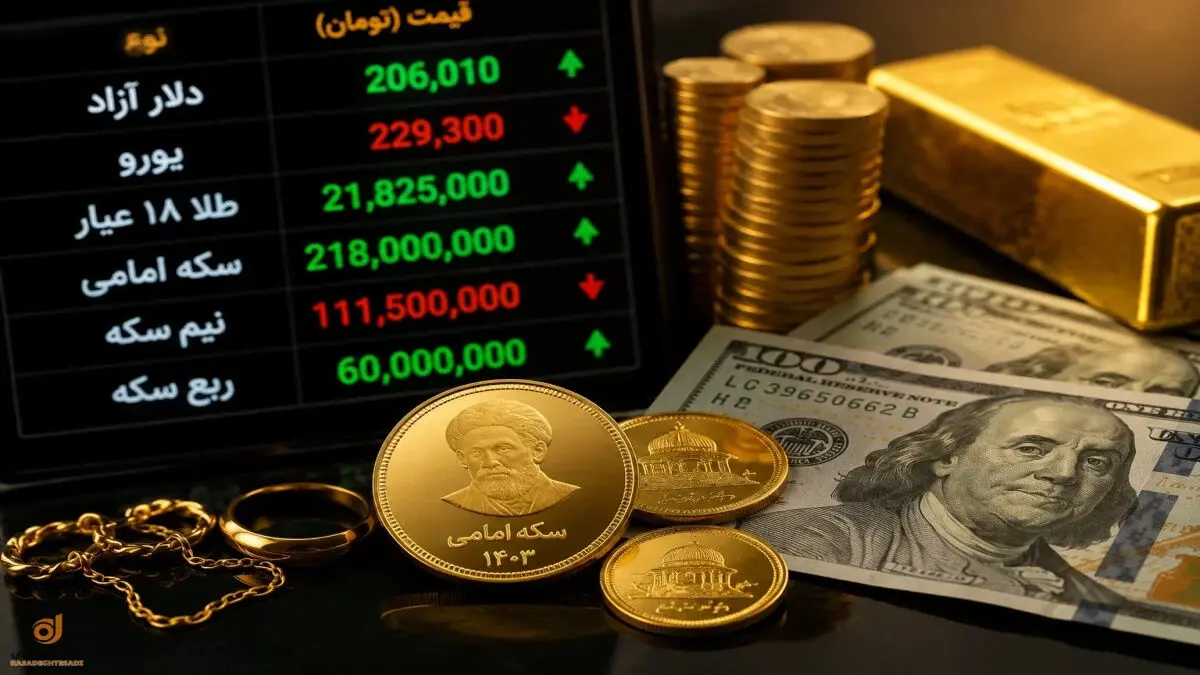 نرخ ارز دلار، طلا  سکه و یورو امروز ۹ شهریور ۱۴۰۵/ طلا و سکه گران شد