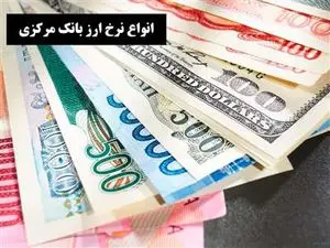 قیمت انواع ارز بانک مرکزی در ۲۱ شهریور ۱۴۰۳