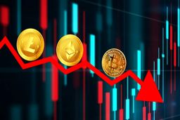 سقوط سنگین بازار رمزارزها/  بیت‌کوین، اتریوم، دوج‌کوین و ریپل در مسیر نزولی