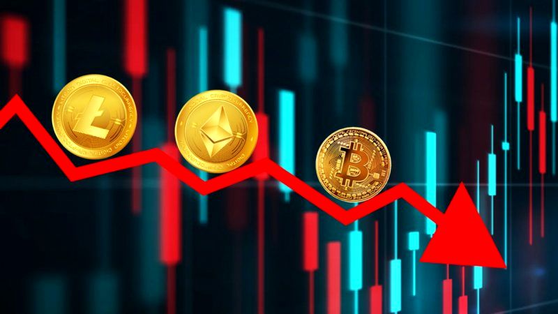 سقوط سنگین بازار رمزارزها/  بیت‌کوین، اتریوم، دوج‌کوین و ریپل در مسیر نزولی