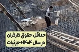 حداقل حقوق کارگری سال آینده ۱۰ میلیون و ۳۹۹ هزار تومان شد +جدول و جزییات 