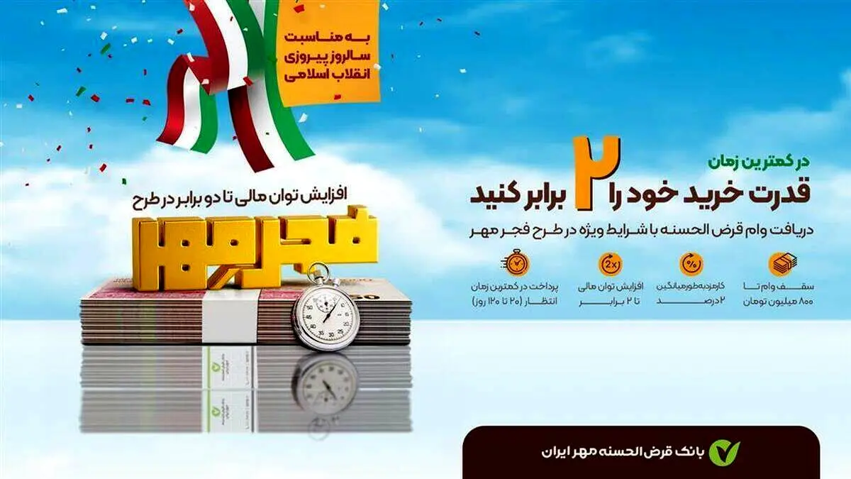 دریافت 3 وام جذاب بانک مهر ایران / وام های 100 تا 800 میلیونی با سود 4 درصد 