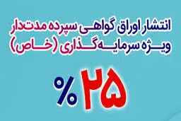 اوراق سپرده ۲۵ درصدی بانک رفاه منتشر شد