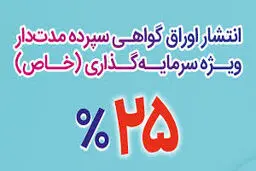 اوراق سپرده ۲۵ درصدی بانک رفاه منتشر شد