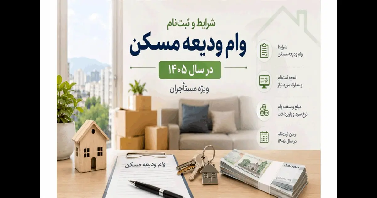 ثبت‌نام وام ودیعه مسکن ۱۴۰۵؛ سامانه، شرایط و مدارک لازم برای دریافت وام 