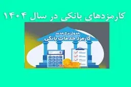 جدول نرخ جدید کارمزد خدمات بانکی سال 1404
