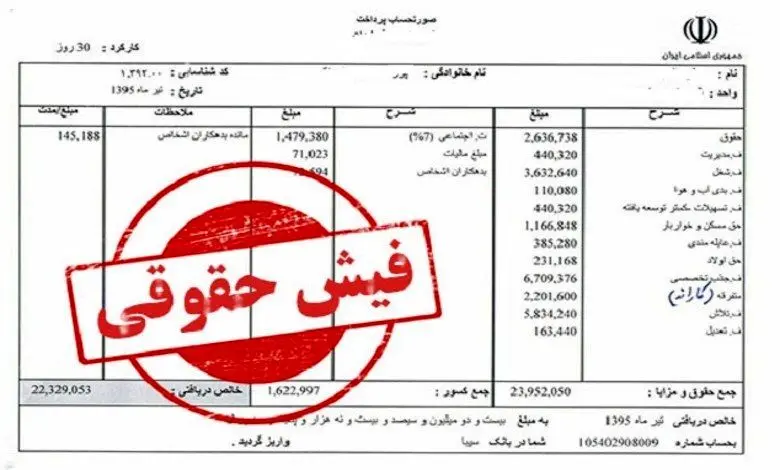  فیش حقوقی تیرماه بازنشستگان کشوری بارگذاری شد