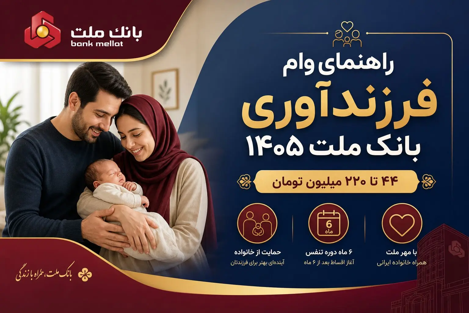 وام فرزندآوری بدون نیاز به ضامن + شرایط