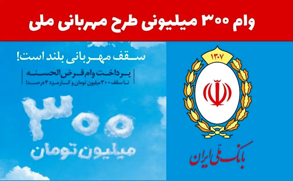شرایط دریافت وام ۳۰۰ میلیون تومانی بانک ملی با کارمزد 2 درصد