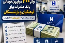  وام ۳۰۰ میلیون تومانی بانک صادرات برای فرهنگیان و بازنشستگان + شرایط دریافت طرح «جاری طلایی ۲» 
